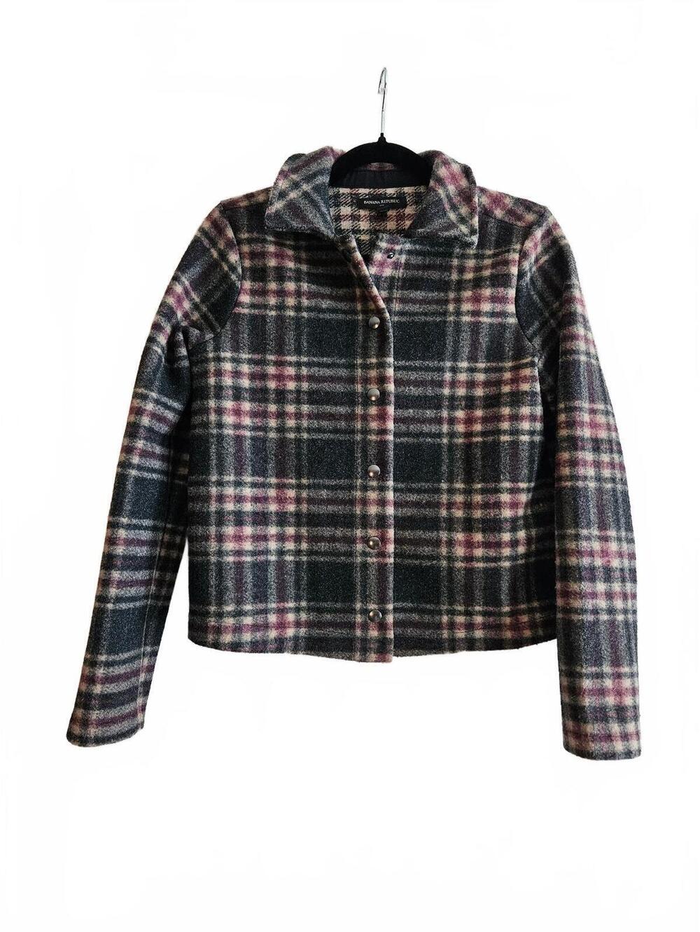 Banana Republic Plaid Cropped Jacket -Size XS- Fall Fashion Shacket-Preloved